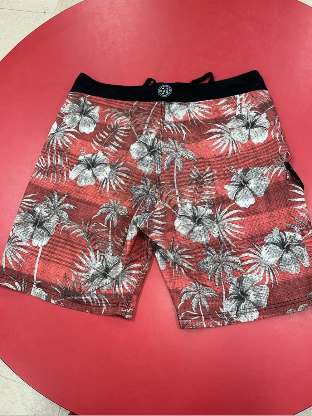 Maui and Sons Red Floral Palm Board Shorts